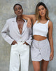 Immagine del blazer Nolya in gessato grigio argento