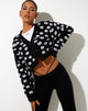 Immagine di Olina Cropped Cardi in maglia nera Daisy White