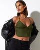 immagine di Ombe Crop Top in tailoring Olive