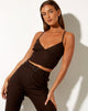 Immagine di Ombe Crop Top in marrone sartoriale