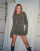 image of Onata Mini Dress a maniche lunghe in grigio scuro