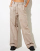 Immagine di Onfal Pantaloni a gamba larga in Taupe Check