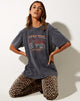 Immagine della t-shirt oversize Basic in Black Wash Motorcycles