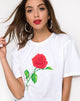 Immagine della t-shirt oversize basic in bianco con rosa