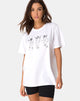 Immagine della t-shirt oversize Basic in bianco con Dancing Drake