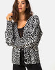 Immagine del cardigan oversize in maglia animalier