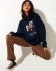 Immagine della felpa con cappuccio oversize in Pony Club Mix Embro Navy