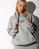Immagine della felpa con cappuccio oversize con codice a barre Motel Greymarl Embro