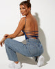 Immagine di Ozka Crop Top in satin navy