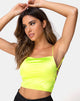 Immagine di Ozka Crop Top in raso giallo neon