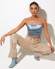 Immagine di Ozka Crop Top in satin blu