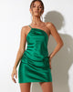 immagine di Paira Slip Dress in raso verde Kelly