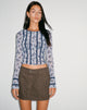 immagine di Panca Mesh Cardi in azzurro e nero con floccatura botanica