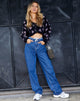 Immagine di Olina Cropped Cardigan in nero e viola Butterfly