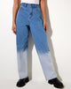 Immagine dei jeans paralleli con lavaggio super leggero Dip Bleach