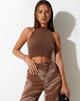 Immagine di MOTEL X IRIS Pikat Crop Top in maglia marrone
