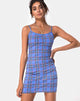 Immagine di Piper Bodycon Dress in 90S Check Blu Rosa