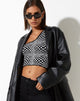 Immagine di Pipon Crop Top in monocromo ottico quadrato bianco e nero