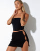 immagine di Piri Mini Skirt in maglia a coste nera