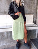 Immagine di Saika Gonna midi in raso rosa lime