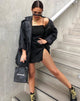 Immagine di Datista Slip Dress in satin nero ghepardo