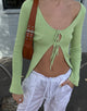 immagine di MOTEL X JACQUIE Sujata Cardi in maglia a coste color lime pastello