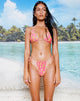 immagine di MOTEL X BARBARA Pami Bikini Top in rosa caldo floreale anni '90