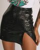 Immagine di Wren Mini Gonna in PU Croco Nero