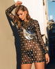 Immagine di Wyatt Bodycon Dress in Over the Moon nero con glitter