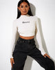 Immagine di Quelia Crop Top in costina bianco Amore Embro