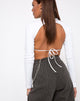 Immagine di Quelia Crop Top a coste bianco