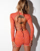Immagine di Quelia Crop Top in Trippy Waves Mandarino e Rosa
