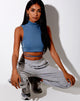Immagine di Quera Crop Top in Rib Mineral Blue