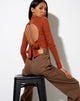 Immagine di Quky Crop Top in Mini Croc Brown