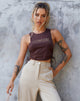 Immagine di Raze Gilet Top in Brown Cowgirl Hotfix