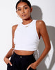 Immagine di Raze Crop Top a coste bianco