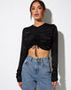 Immagine di Rean Crop Top in raso Zebra Nero