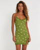 immagine di Daisy Mini Dress in verde muschio Custard Daisy Embro