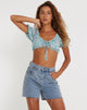 IMMAGINE DI Haenji Bralette Top in Flower Power Blue
