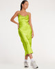 Immagine di Palasha Midi Dress in raso verde lime