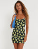 Immagine di Saleh Mini Dress in cute floreale nero e giallo