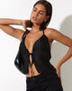 Immagine di Dama Crop Top in nero stropicciato