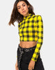 Immagine di Rhala Crop Top a quadri invernali giallo