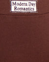 Mogano profondo Etichetta Romantica del Giorno Moderno con ricamo