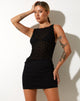image of Rimbi Gilet Top in Stripe Mesh Black