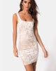 Immagine di Rosita Bodycon Dress in velluto schiacciato color crema
