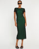 immagine di Roska Midi Dress nero con fodera verde vibrante