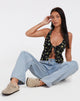immagine di Roula Butterfly Top in nero limone e lime
