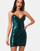 Immagine di Roxini Abito in mini paillettes verde acqua e pizzo nero