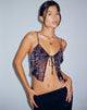 immagine di Rumak Cami Top in Butterfly Vine Flock nero e rosa
